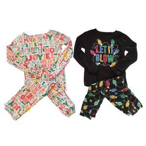 2 Pair of Holiday Pajamas Size 2T